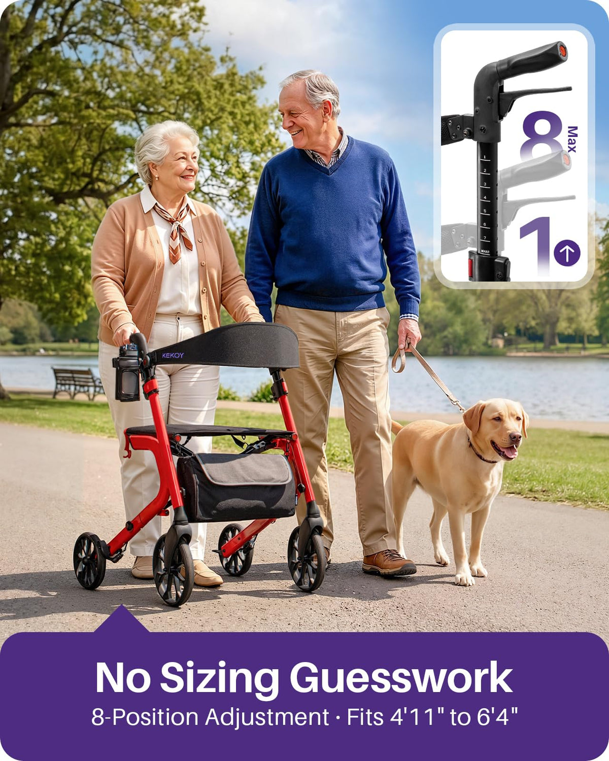 Bariatric Rollator Walker with Seat W9860
