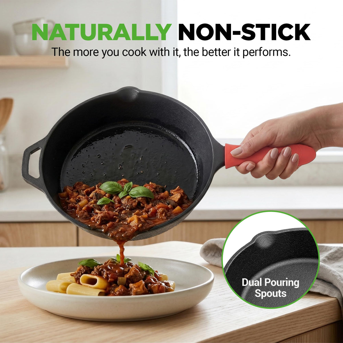 10 Inch Pre-Seasoned Cast Iron Skillet with Lid O2113