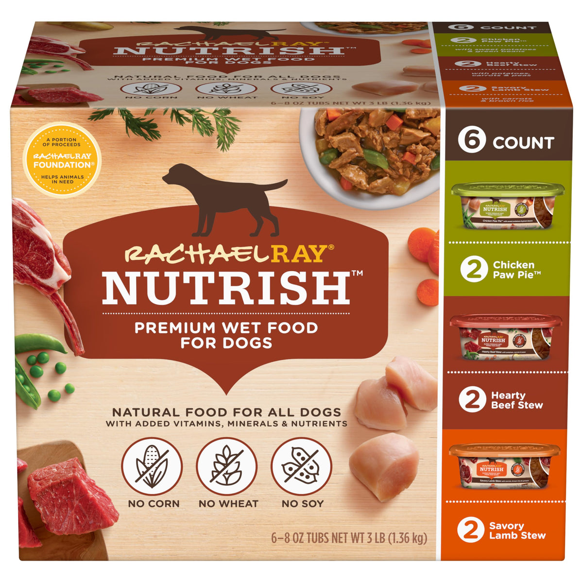 Savory Favorites Wet Dog Food Variety Pack, 8 oz Tubs E831339