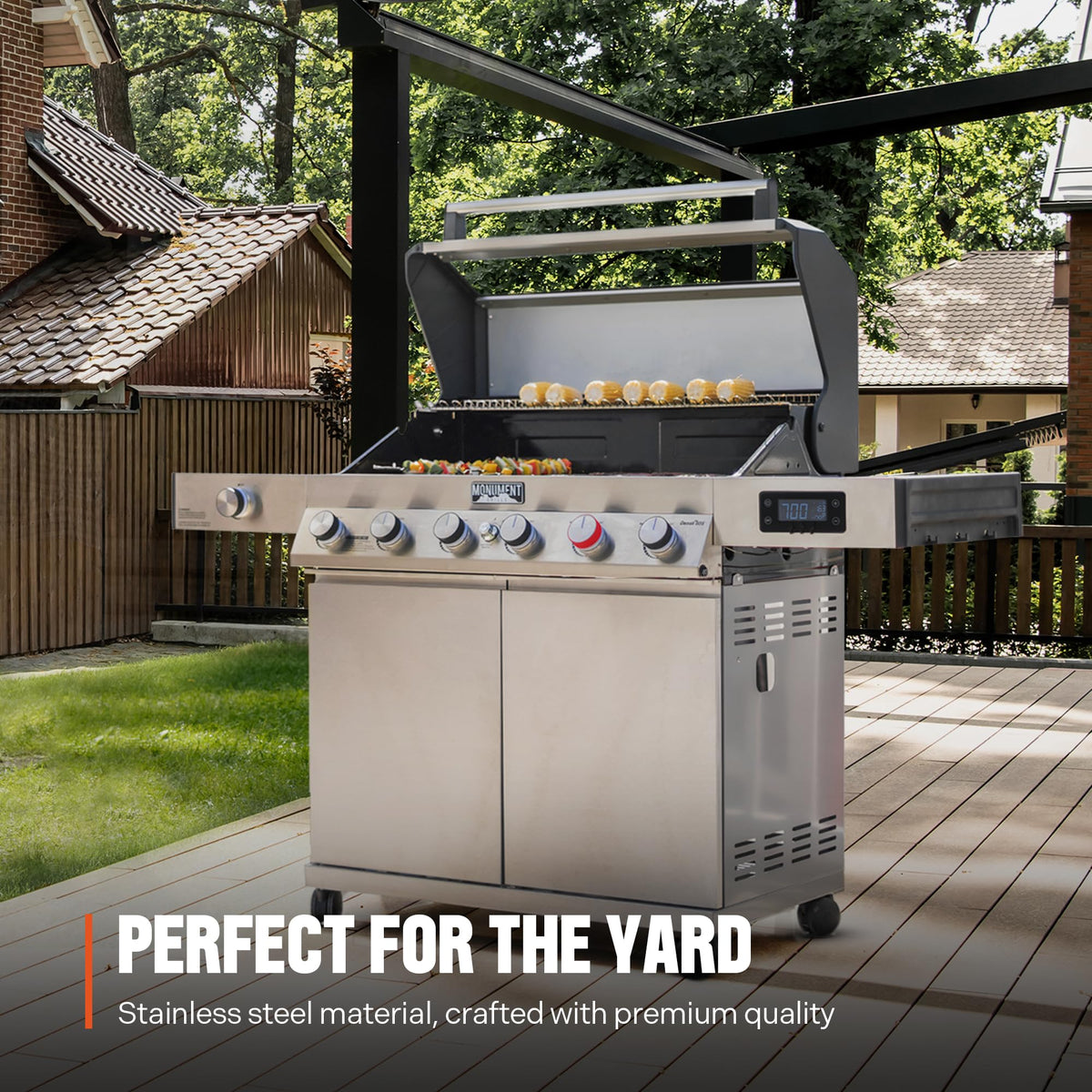 6+1 Burner Propane Gas Grill with Cover and Rotisserie Kit Z990