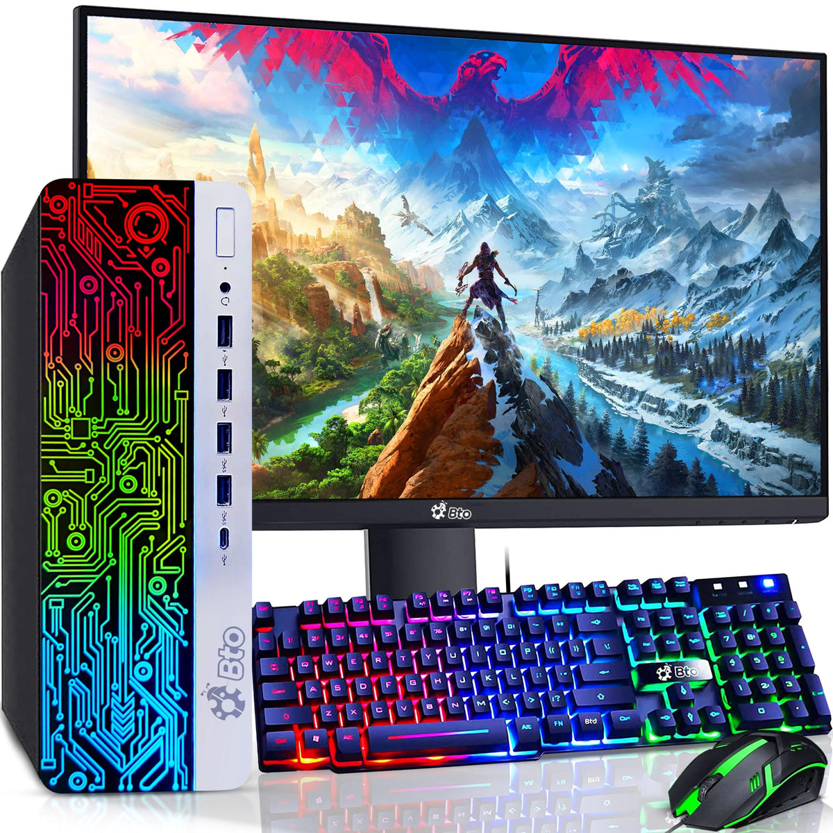 Intel Core i5 16GB DDR4 1TB SSD GT 1030 Gaming Desktop PC with 24 Inch Monitor I2368