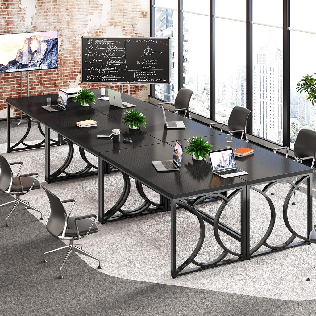 Black 55 Inch Metal Wooden Computer Desk G741