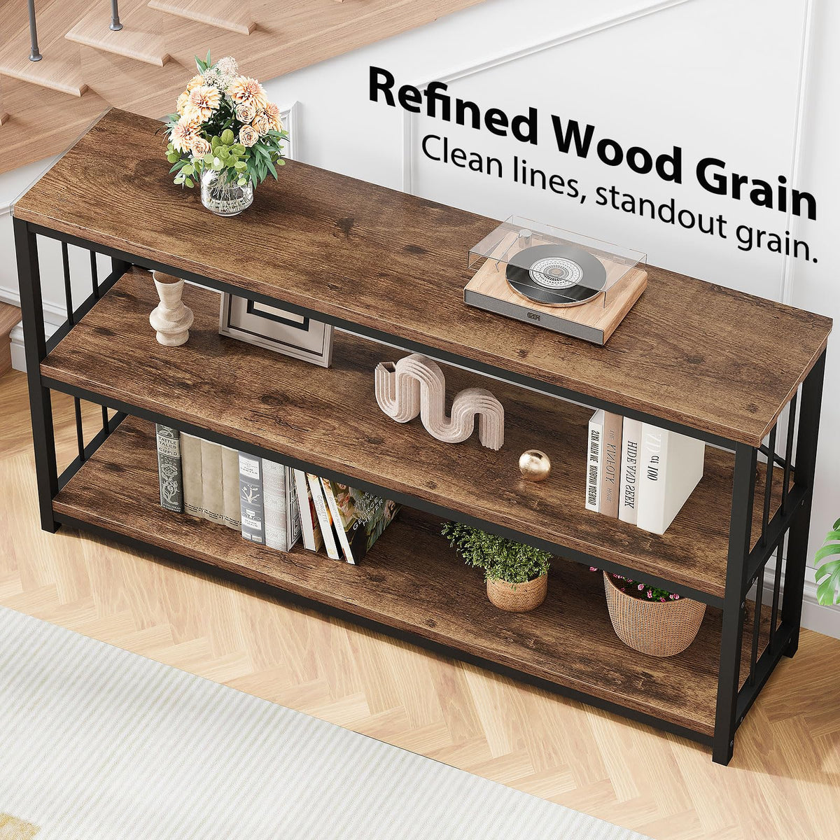 70 Inch Rustic Brown Console Table T7677