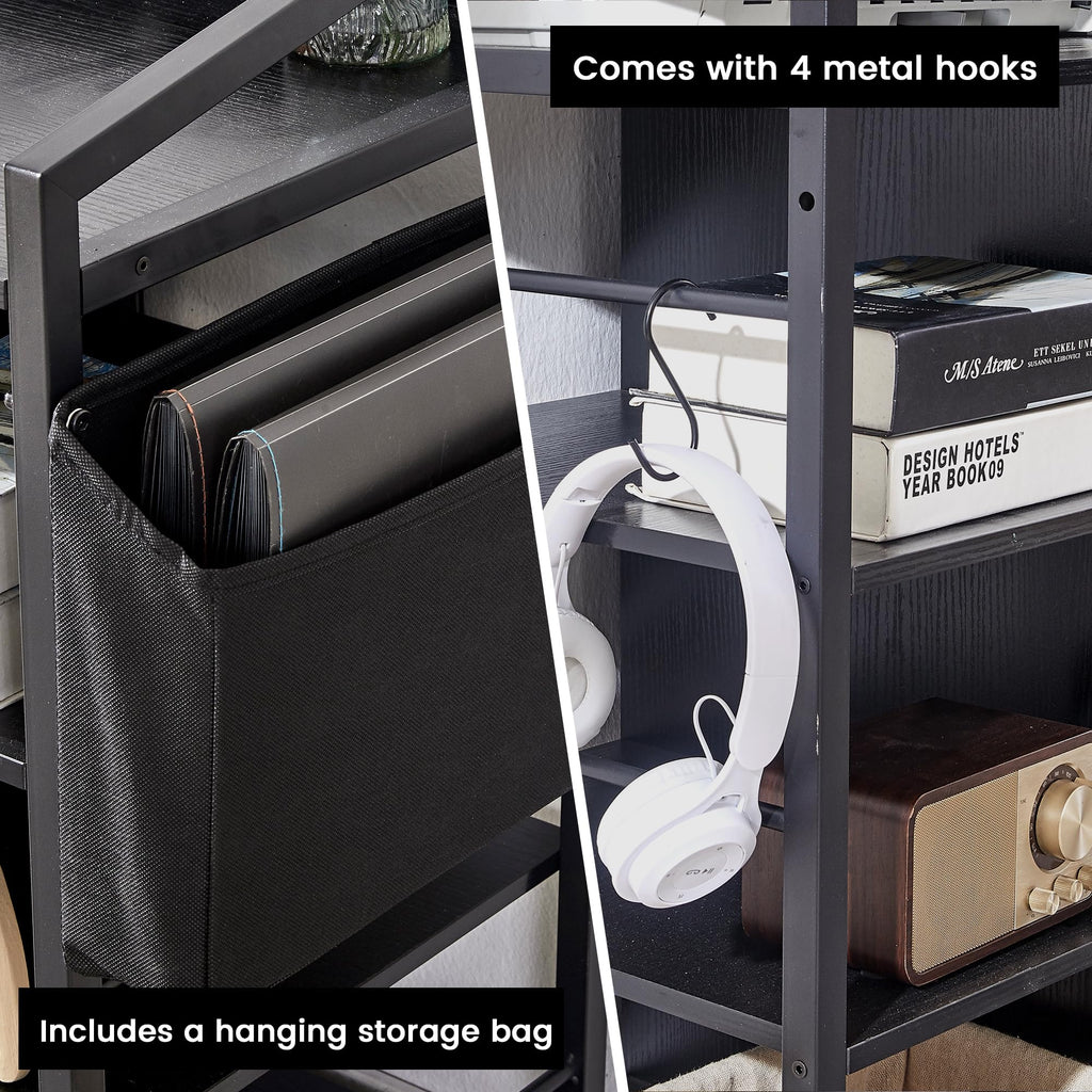 45" Black 2 Drawer File Cabinet with Lock and Power Outlet W5893